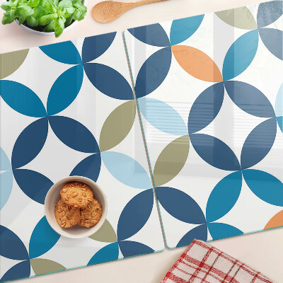 Planche à découper verre Feuilles géométriques de différentes couleurs