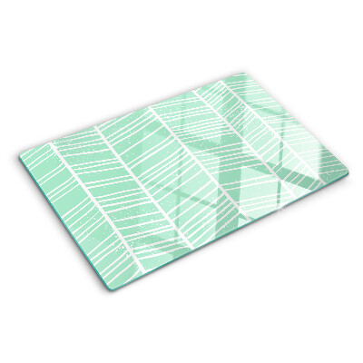 Planche à découper verre Rayures vertes avec lignes blanches
