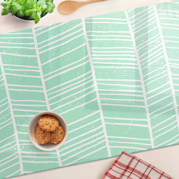 Planche à découper verre Rayures vertes avec lignes blanches