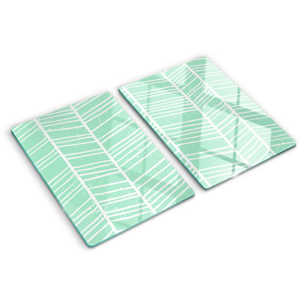 Planche à découper verre Rayures vertes avec lignes blanches