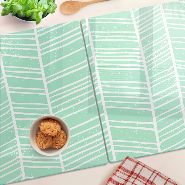 Planche à découper verre Rayures vertes avec lignes blanches