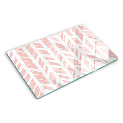 Planche à découper en verre Feuilles dans une teinte rose