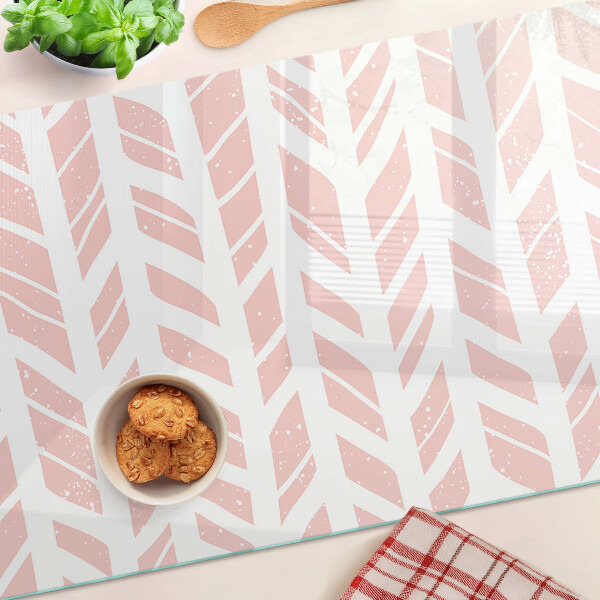 Planche à découper en verre Feuilles dans une teinte rose