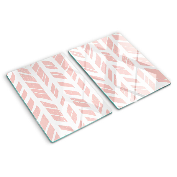 Planche à découper en verre Feuilles dans une teinte rose