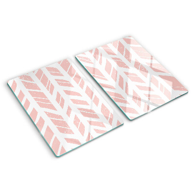 Planche à découper en verre Feuilles dans une teinte rose