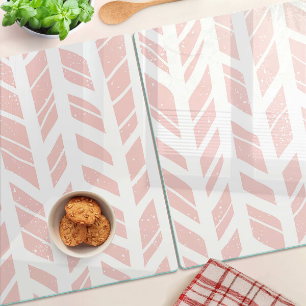 Planche à découper en verre Feuilles dans une teinte rose