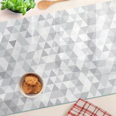 Planche à découper en verre Motif triangulaire dans les tons de gris