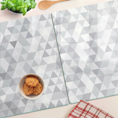 Planche à découper en verre Motif triangulaire dans les tons de gris