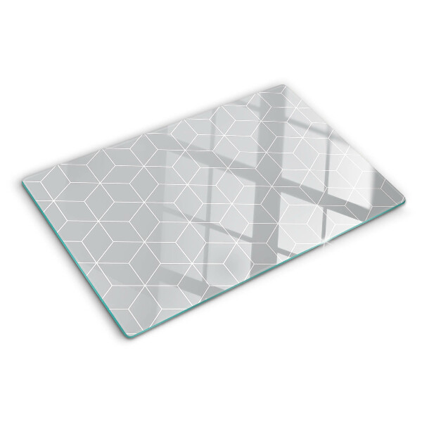 Planche à découper en verre Grille géométrique hexagonale