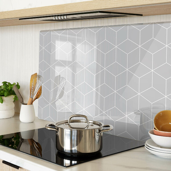 Planche à découper en verre Grille géométrique hexagonale