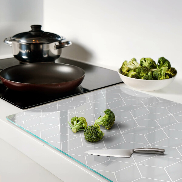 Planche à découper en verre Grille géométrique hexagonale