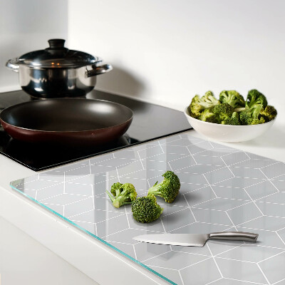 Planche à découper en verre Grille géométrique hexagonale