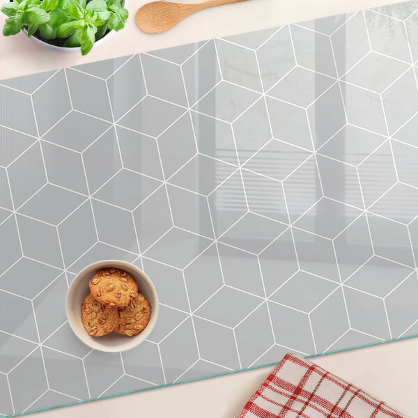 Planche à découper en verre Grille géométrique hexagonale