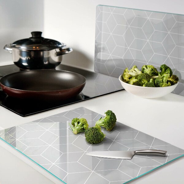 Planche à découper en verre Grille géométrique hexagonale