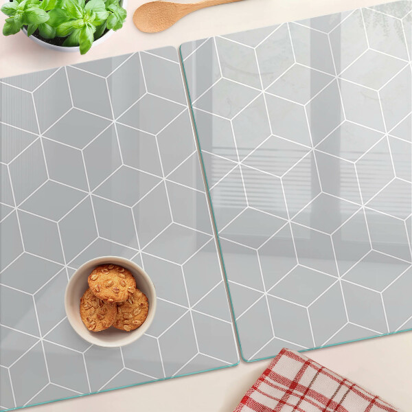 Planche à découper en verre Grille géométrique hexagonale
