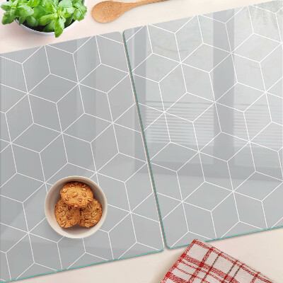 Planche à découper en verre Grille géométrique hexagonale