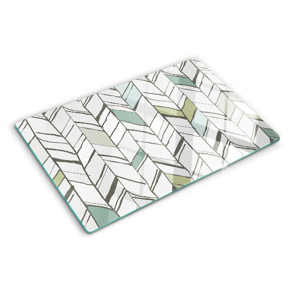 Planche à découper en verre Motifs feuillus dans des tons de vert