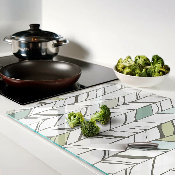 Planche à découper en verre Motifs feuillus dans des tons de vert