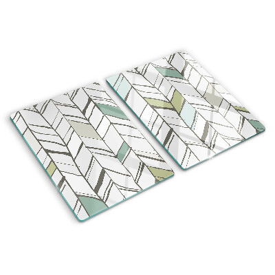 Planche à découper en verre Motifs feuillus dans des tons de vert