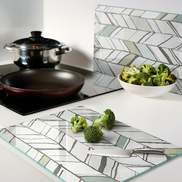Planche à découper en verre Motifs feuillus dans des tons de vert