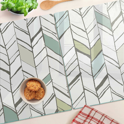 Planche à découper en verre Motifs feuillus dans des tons de vert