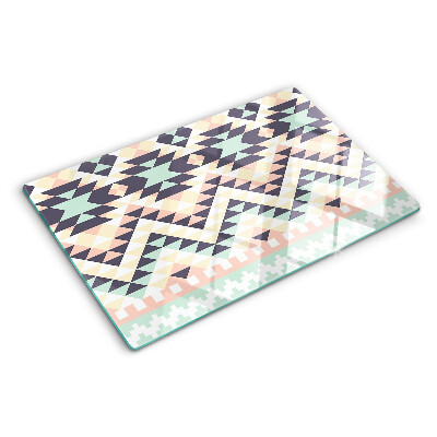 Planche à découper en verre Motif géométrique aux couleurs pastel