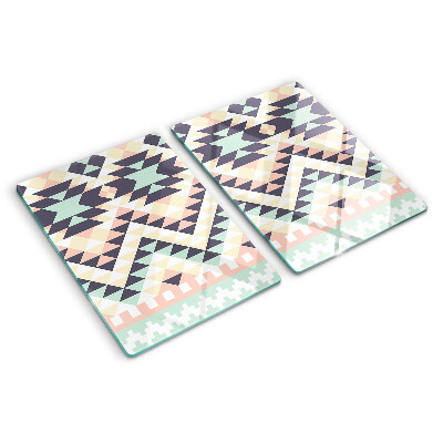 Planche à découper en verre Motif géométrique aux couleurs pastel