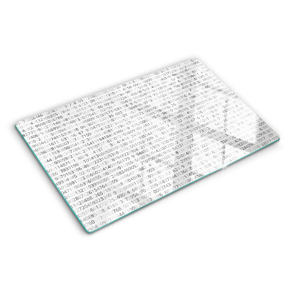 Planche à découper en verre Une séquence de nombres