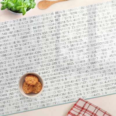 Planche à découper en verre Une séquence de nombres