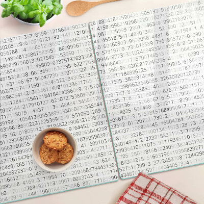 Planche à découper en verre Une séquence de nombres