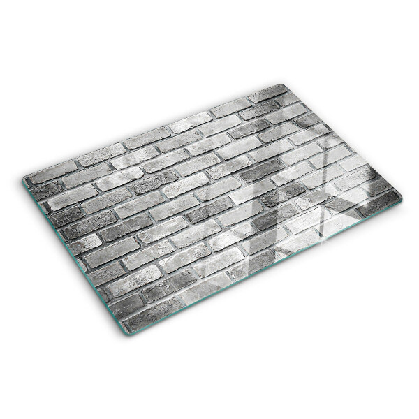 Planche à découper en verre Mur de briques dans des tons de gris