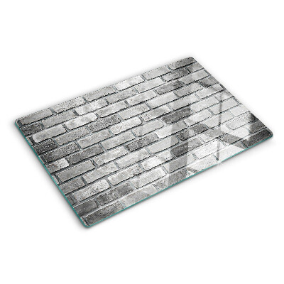 Planche à découper en verre Mur de briques dans des tons de gris