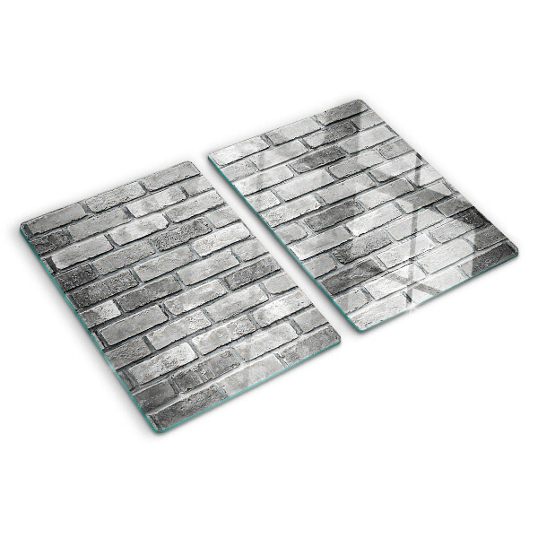 Planche à découper en verre Mur de briques dans des tons de gris