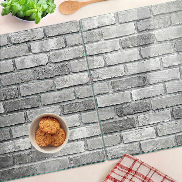 Planche à découper en verre Mur de briques dans des tons de gris