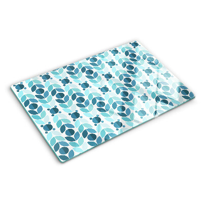 Planche à découper verre Feuilles aux tons bleus