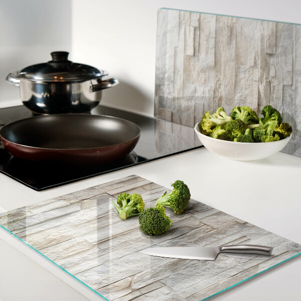 Planche à découper en verre Pierre naturelle dans les tons beiges