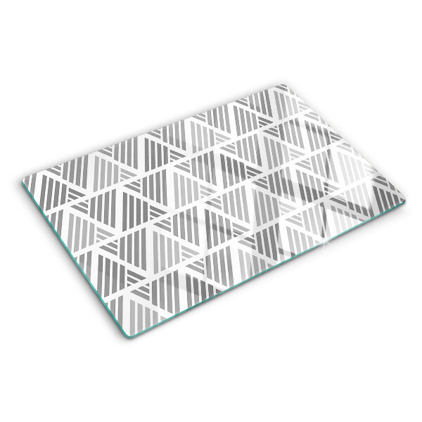 Planche à découper en verre Motifs géométriques dans les tons de gris