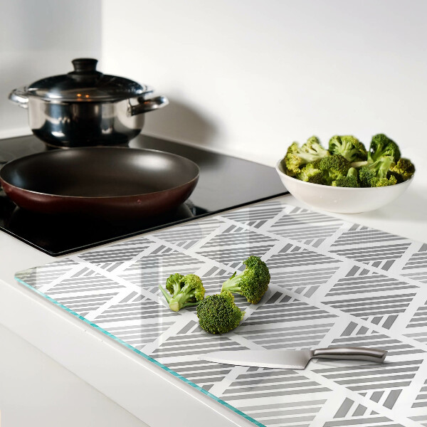 Planche à découper en verre Motifs géométriques dans les tons de gris