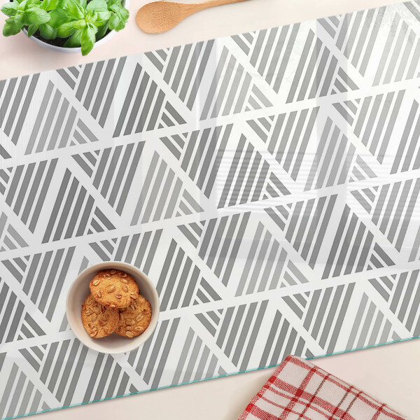 Planche à découper en verre Motifs géométriques dans les tons de gris