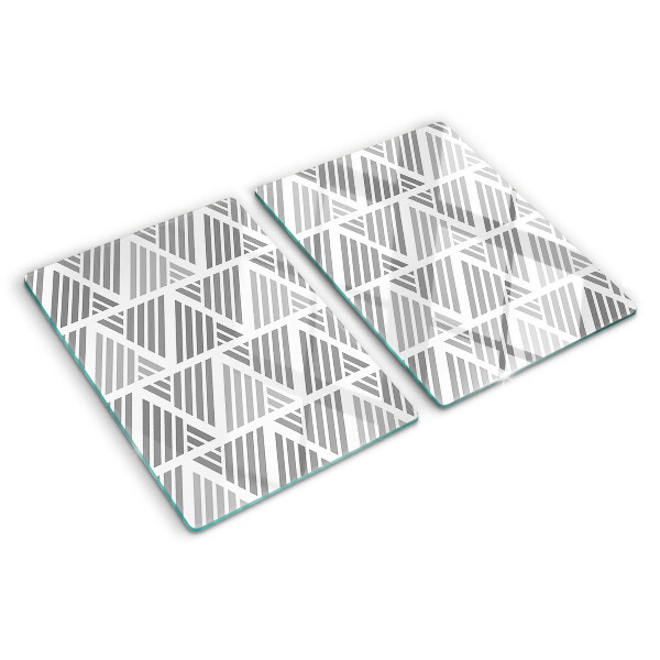 Planche à découper en verre Motifs géométriques dans les tons de gris
