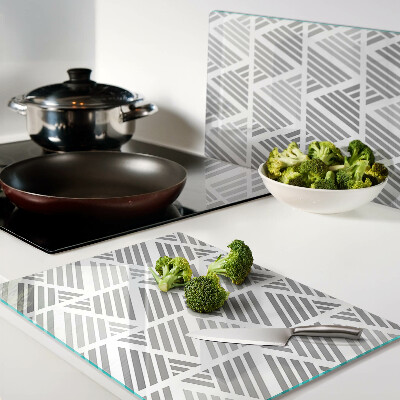 Planche à découper en verre Motifs géométriques dans les tons de gris