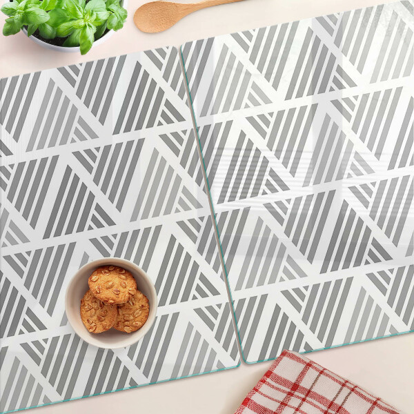Planche à découper en verre Motifs géométriques dans les tons de gris