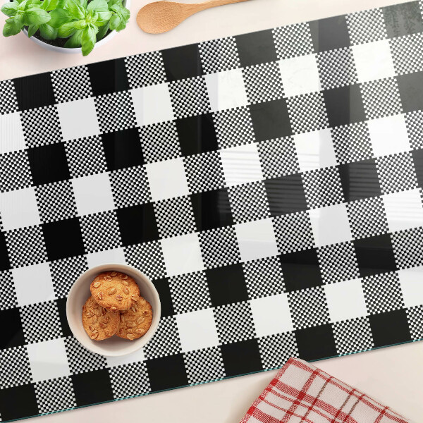 Planche à découper en verre Motif à carreaux