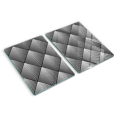 Planche à découper verre Géométrie en noir et blanc
