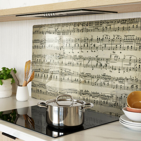 Planche à découper en verre Notation musicale