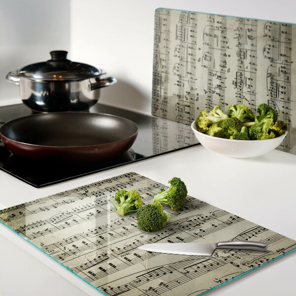 Planche à découper en verre Notation musicale
