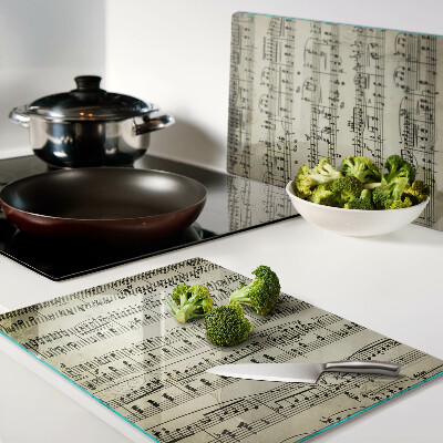 Planche à découper en verre Notation musicale