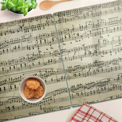 Planche à découper en verre Notation musicale