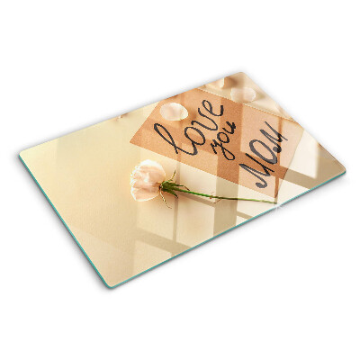 Planche à découper en verre L'amour et les fleurs