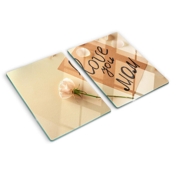 Planche à découper en verre L'amour et les fleurs